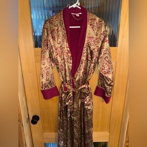 Vintage Victoria Secret Robe Ladies Small Multicolored Paisley Gold Accents